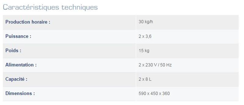 friteuse électrique 2 x 8 litres