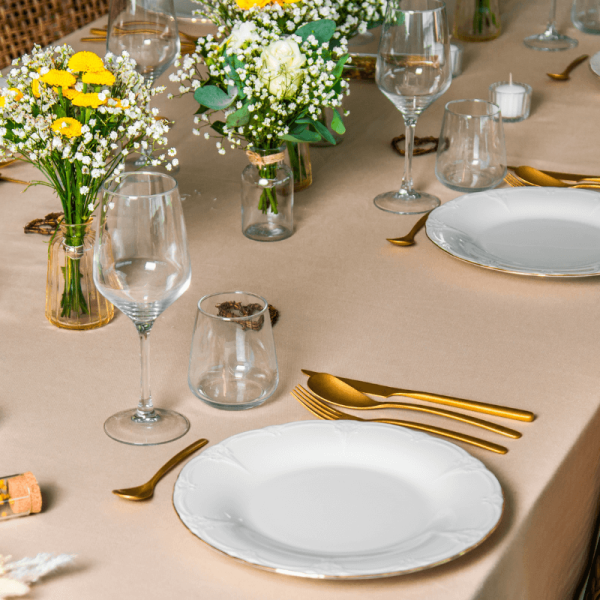 ASSIETTE RETRO BORD DORE 21 CM