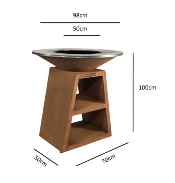 brasero plancha 98 cm